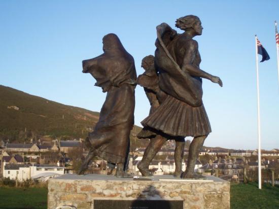 Photograph of Replica of Helmsdale Memorial 'The Emigrants' Heading For Canada