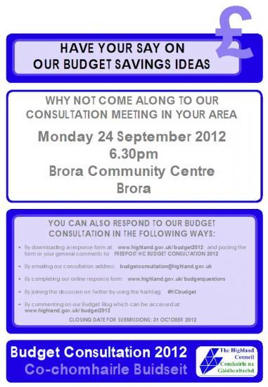 Photograph of Budget Consultation At Brora