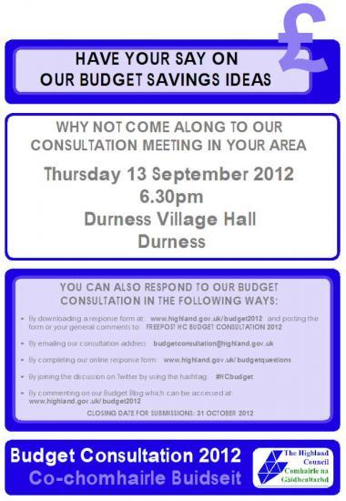 Photograph of Budget Consultation At Durness